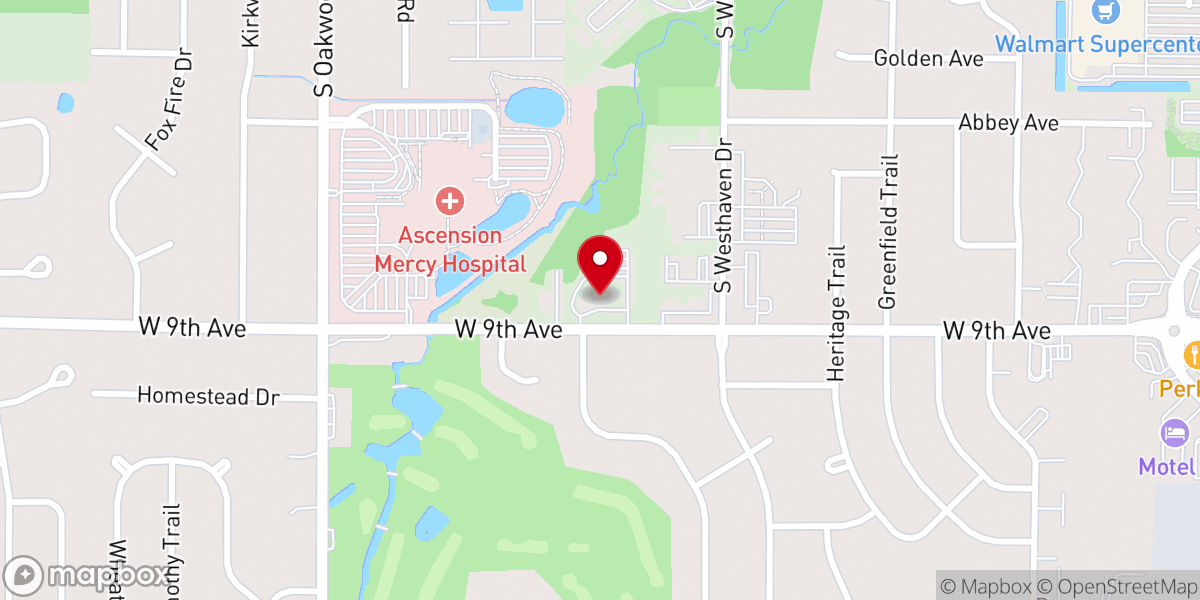 Map showing location of Calvary Lutheran Church