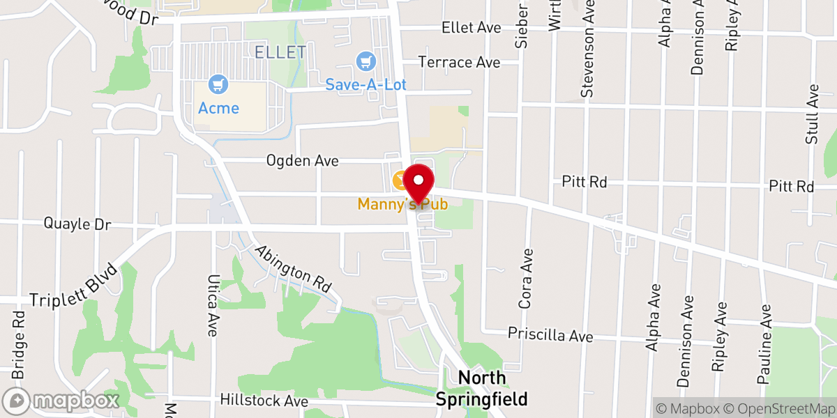 Map showing location of North Springfield Presbyterian Church