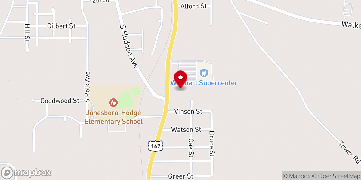 Map showing location of Jackson Parish Sheriff's Office