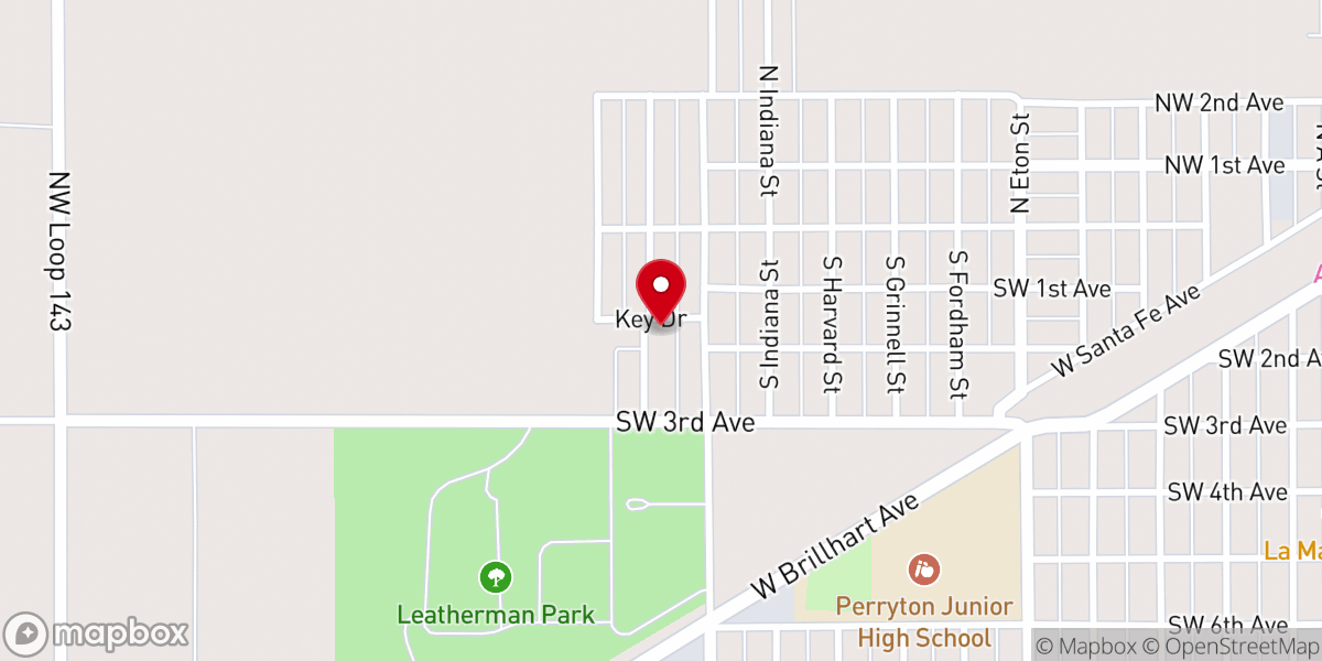 Map showing location of Key Heights Baptist Church Parsonage