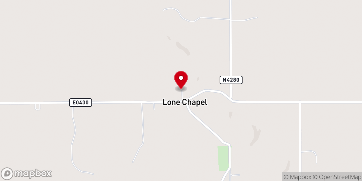 Map showing location of Lone Chapel Assembly