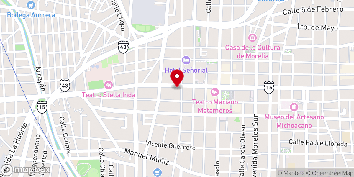 Map showing location of Parroquia de la Merced