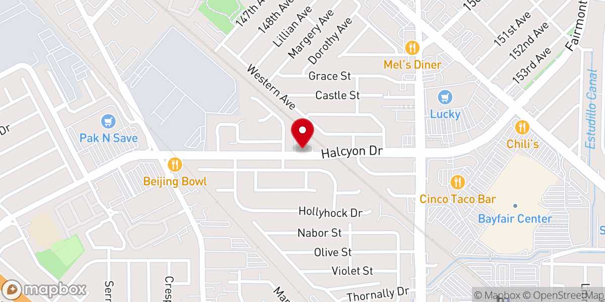 Map showing location of Halcyon Baptist Church