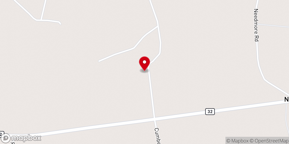 Map showing location of Hortense Holiness Church