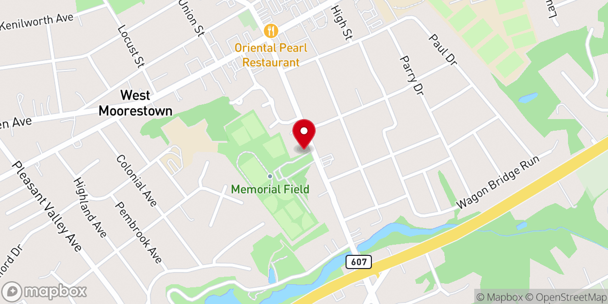 Map showing location of Memorial Fields