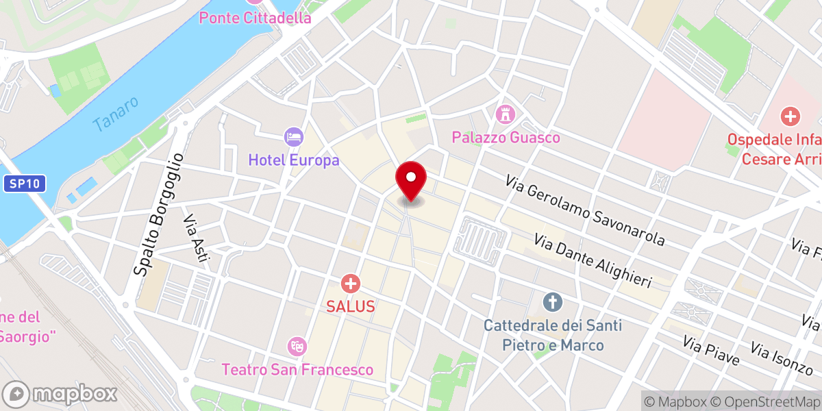 Map showing location of Sinagoga di Alessandria