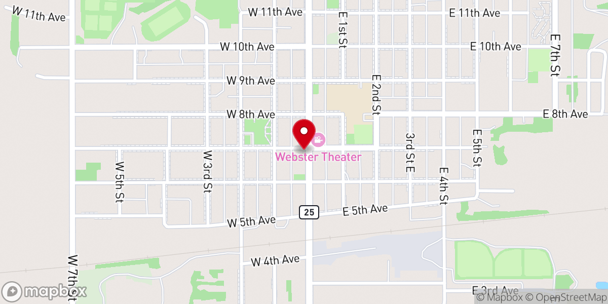 Map showing location of Roots Kitchen and Taphouse