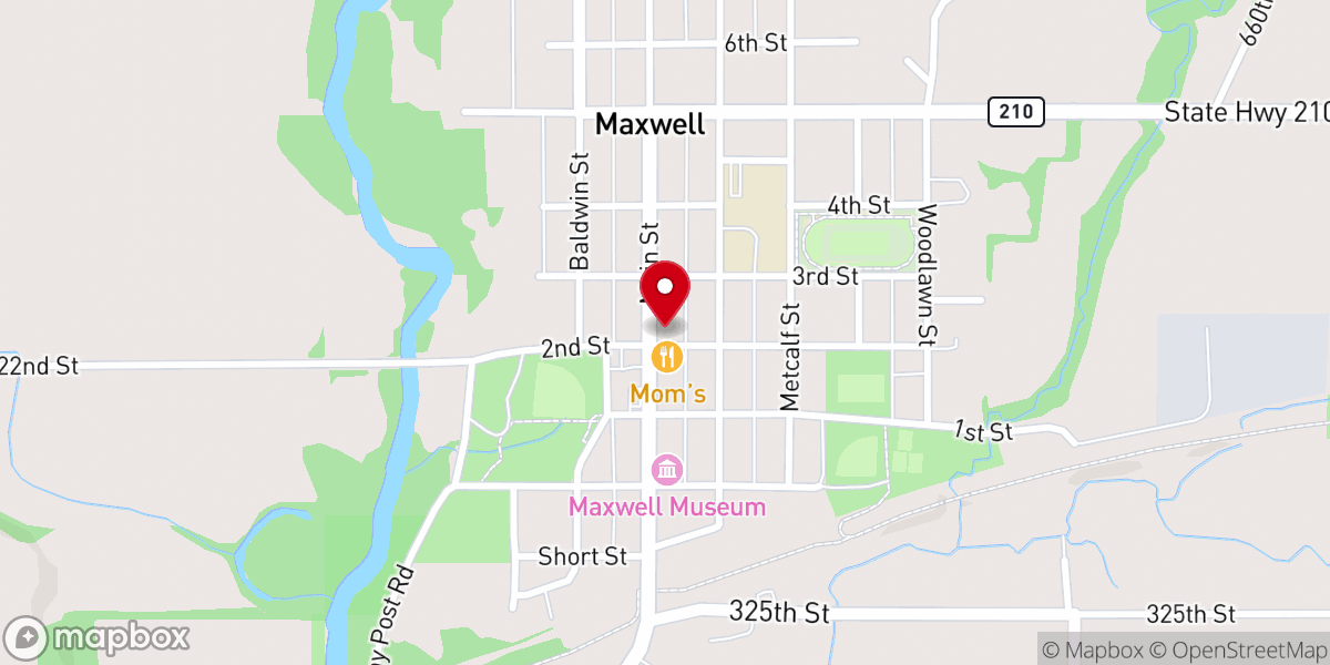 Map showing location of Rock Creek Bible Church