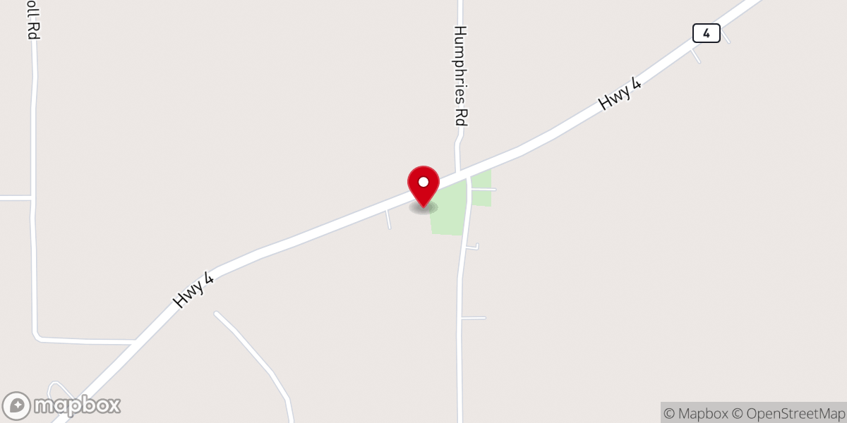 Map showing location of Oak Grove Baptist Church
