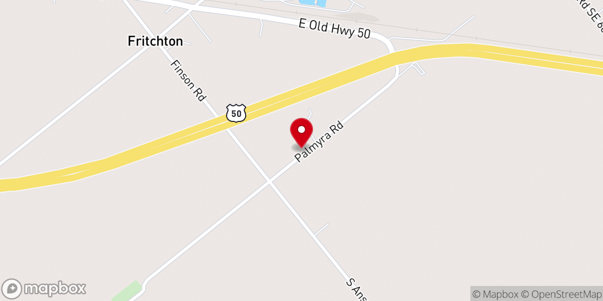 Map showing location of Palmyra Cumberland Presbyterian Church