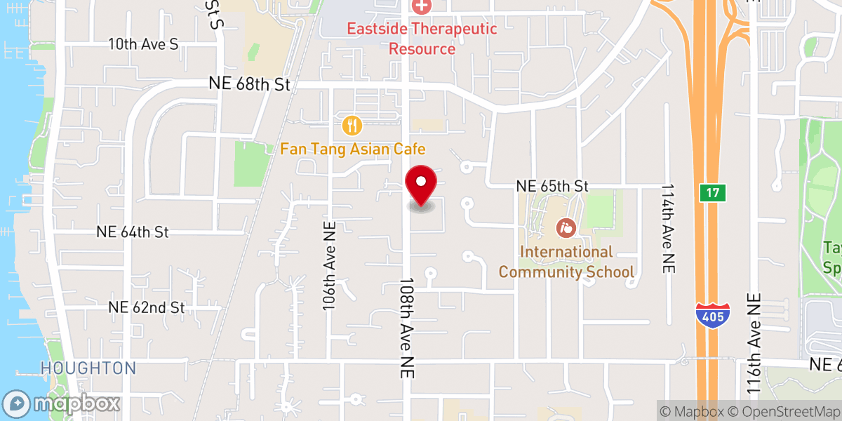 Map showing location of Kirkland Seventh-day Adventist Church