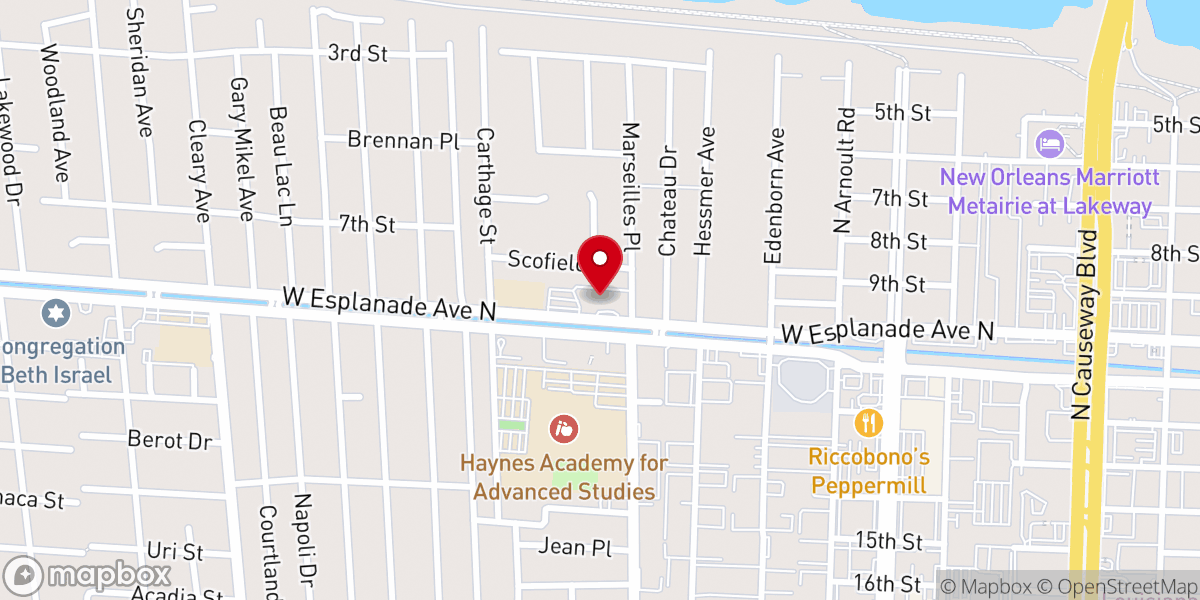 Map showing location of Shir Chadash Conservative Congregation