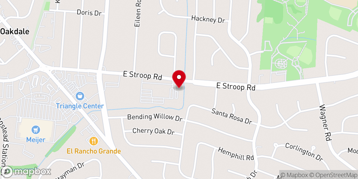 Map showing location of Kettering Assembly of God Student Center