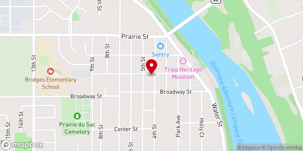 Map showing location of St James Lutheran Church