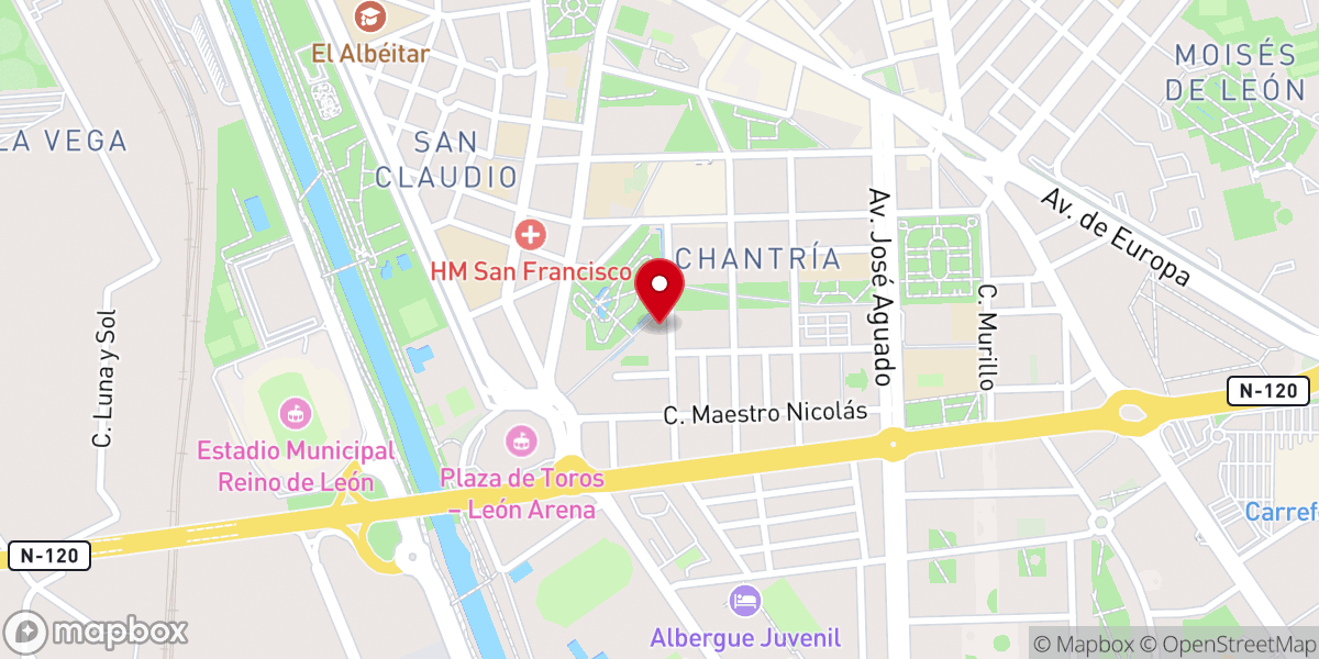 Map showing location of Parroquia de San Froilán