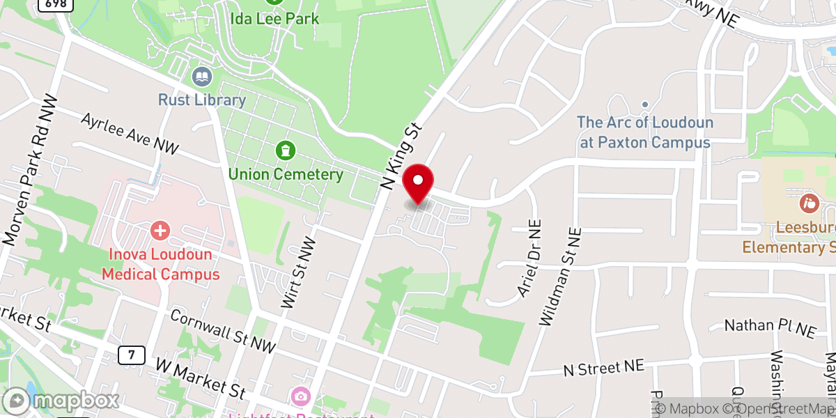 Map showing location of St. John the Apostle Catholic Church