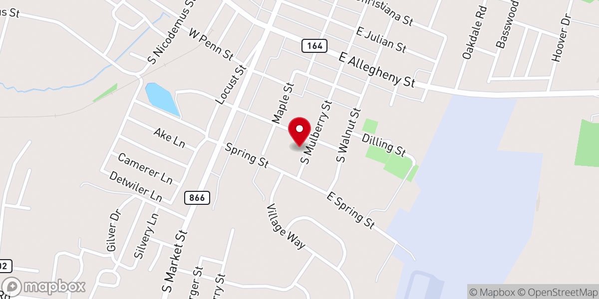 Map showing location of Martinsburg Grace Brethren Church