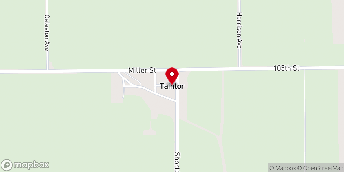 Map showing location of Taintor Community Church