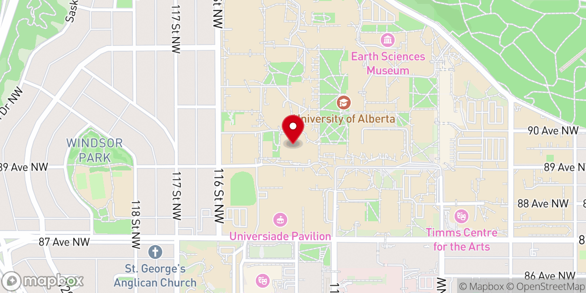 Map showing location of Students' Union Building