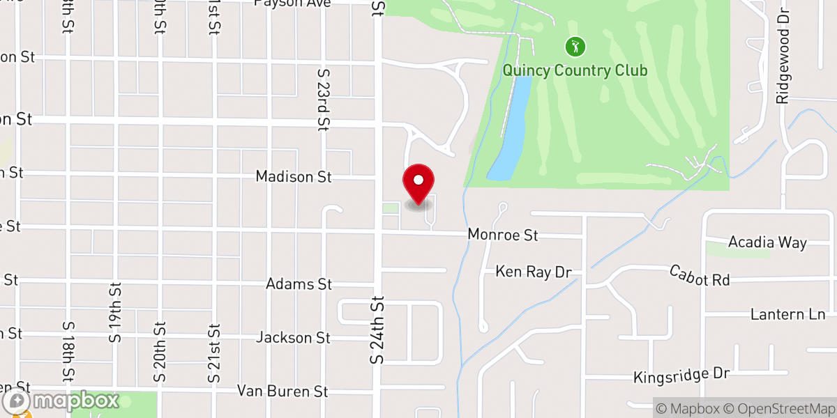 Map showing location of Faith Presbyterian Church