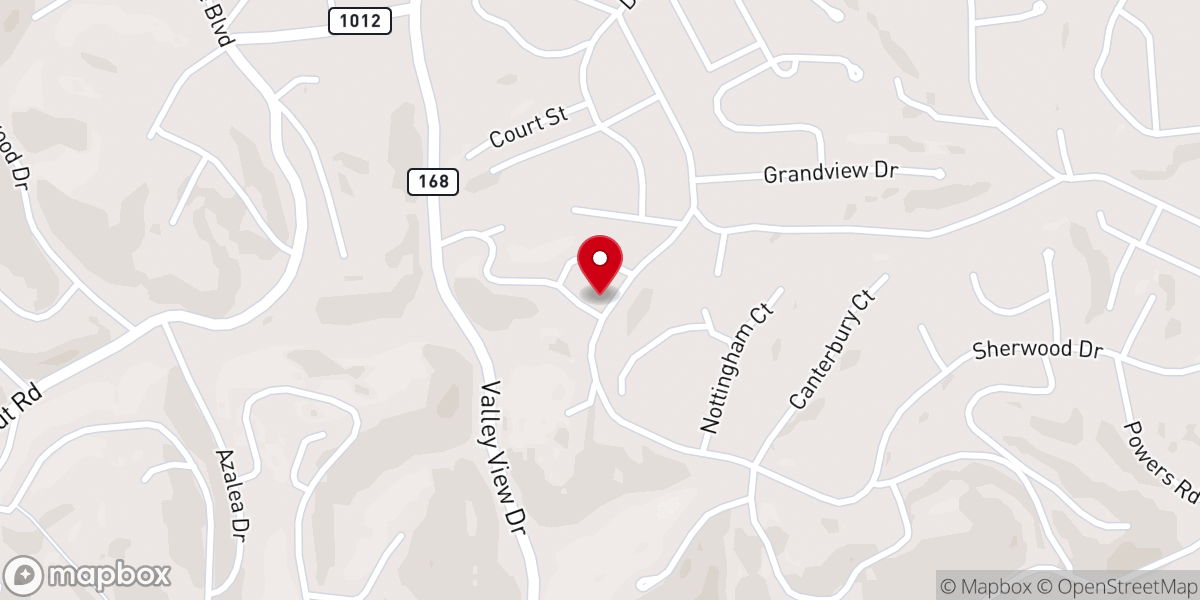 Map showing location of Grandview Church of God