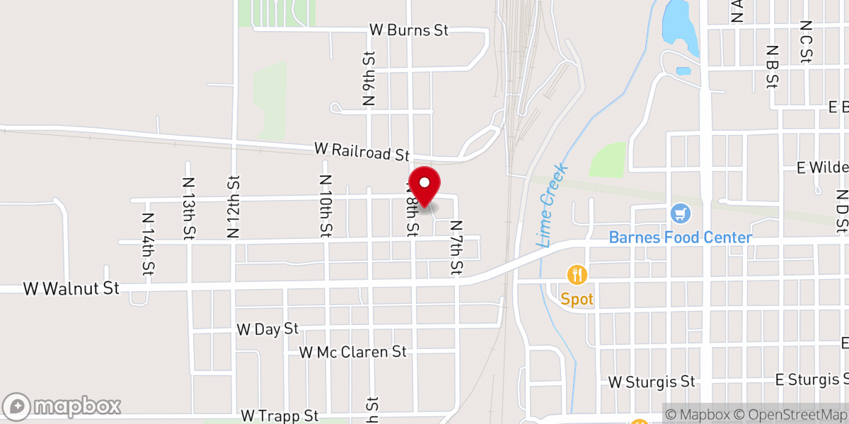 Map showing location of St Paul's Lutheran Church