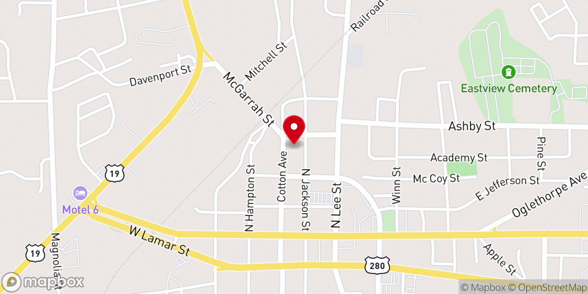 Map showing location of Friendship Missionary Baptist Church