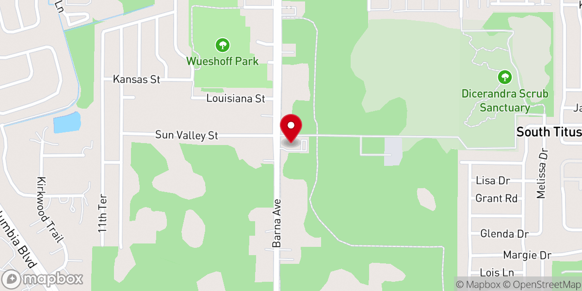 Map showing location of Titusville Community Seventh-day Adventist Church