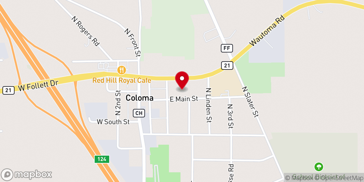 Map showing location of Coloma: Calvary United Methodist Church