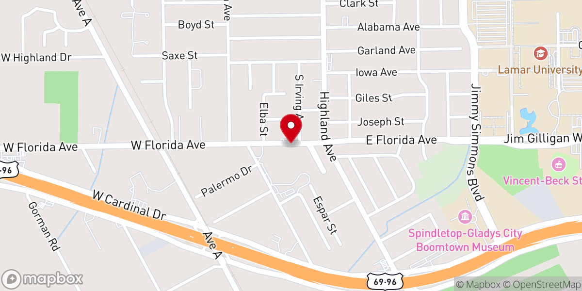 Map showing location of Florida Street Baptist Church