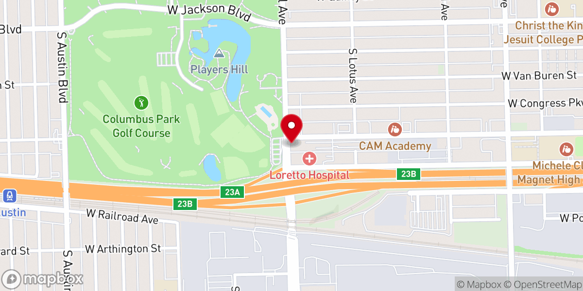 Map showing location of Assumption Greek Orthodox Church