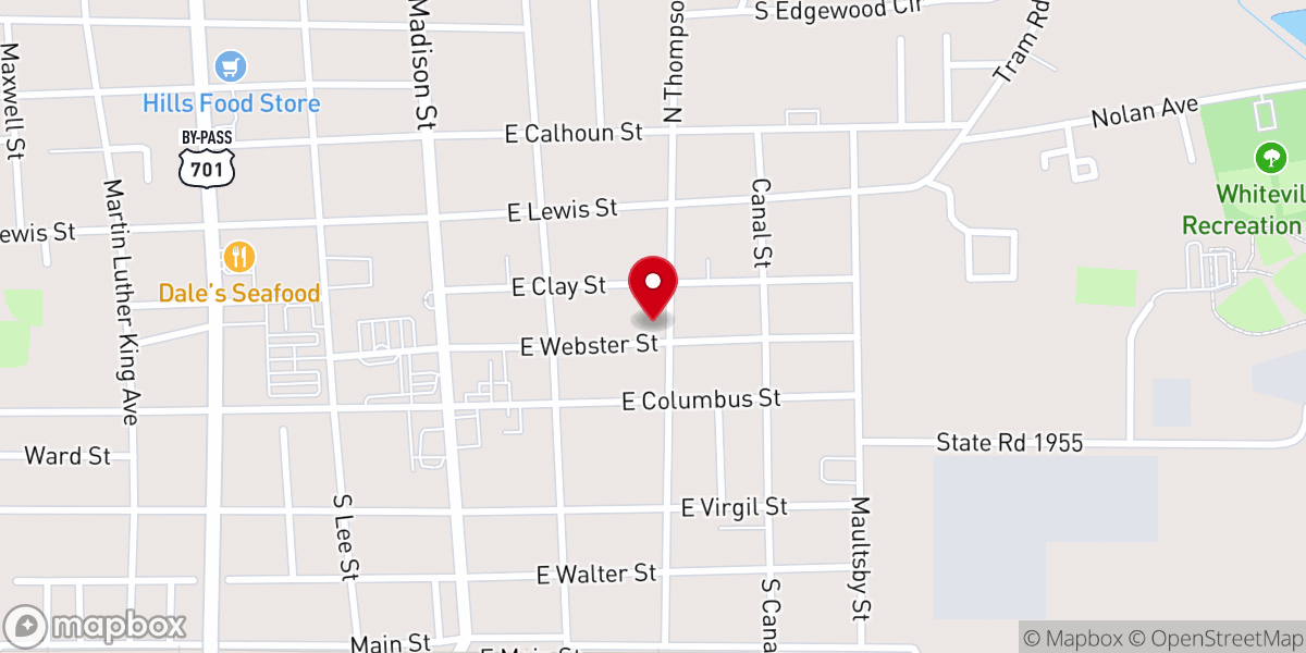 Map showing location of Columbus Baptist Association