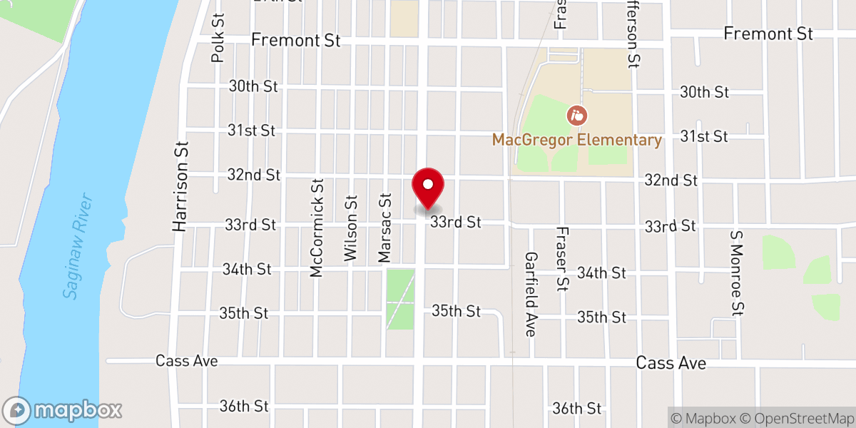 Map showing location of Trinity Evangelical Lutheran Church Gym