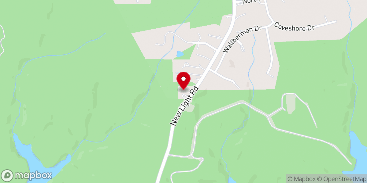 Map showing location of New Light Baptist Church