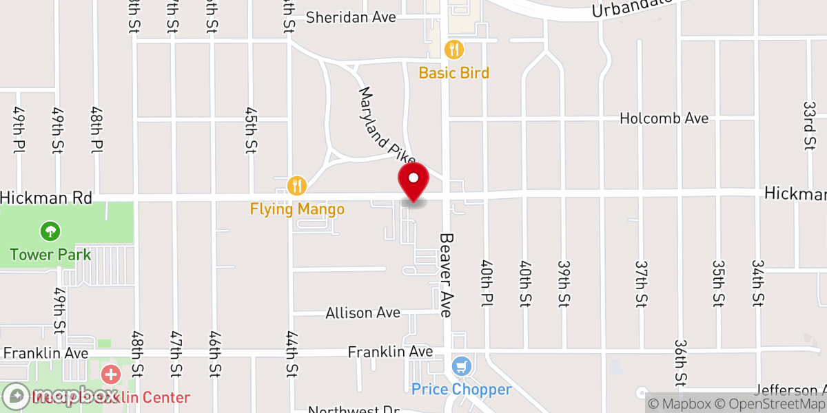 Map showing location of First Church of the Open Bible
