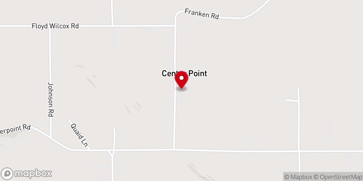 Map showing location of Center Point Baptist Church
