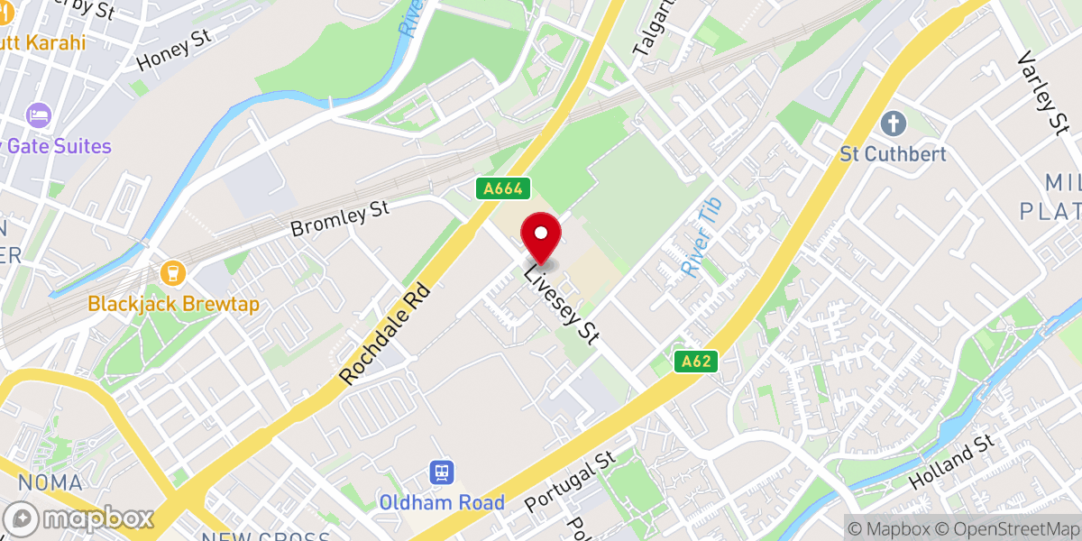 Map showing location of St Patrick's Church