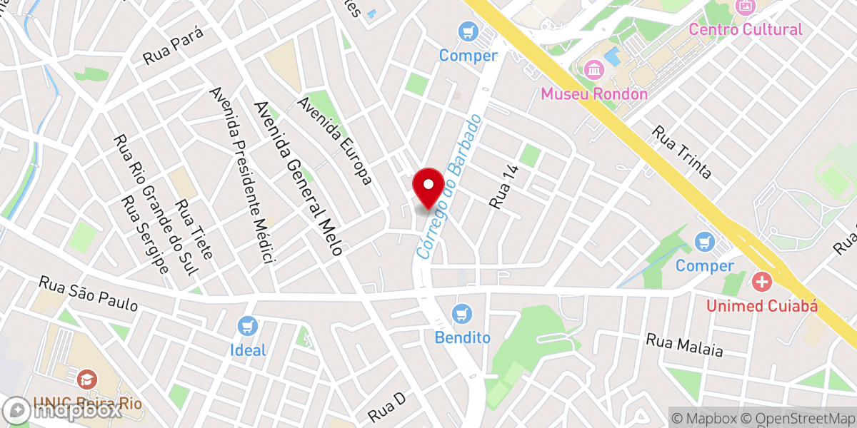 Map showing location of Igreja Videira Cuiabá