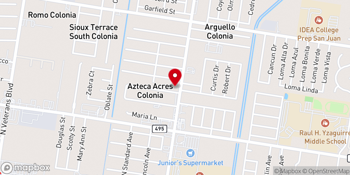 Map showing location of Templo Biblico Palabra Viviente