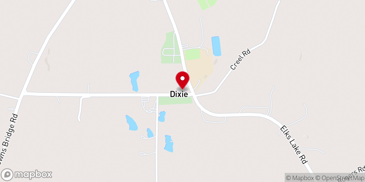 Map showing location of Dixie United Methodist Church