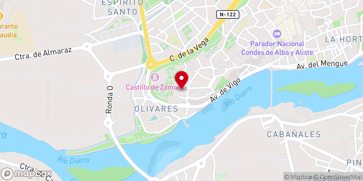 Map showing location of Catedral del Salvador de Zamora