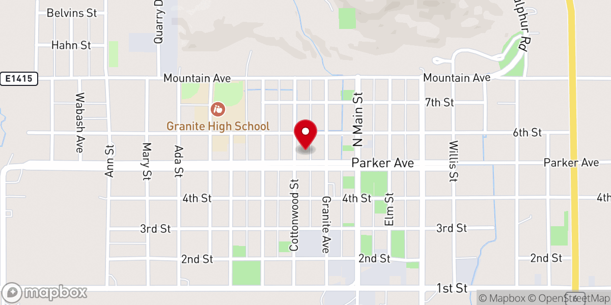 Map showing location of Granite Methodist Church