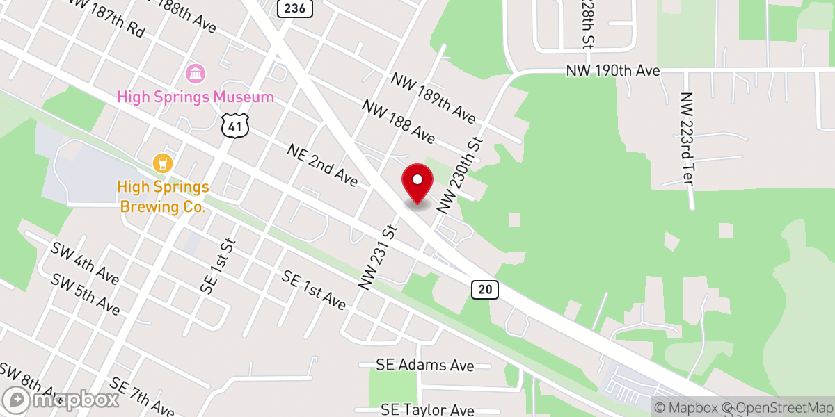 Map showing location of High Springs Church of Christ