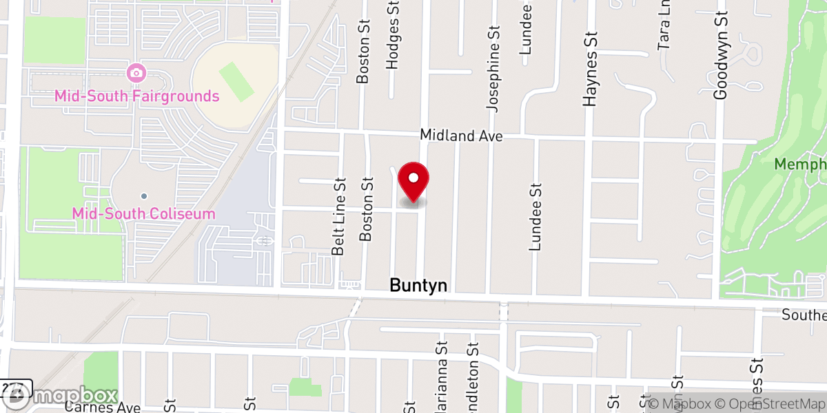 Map showing location of True Hope Baptist Church