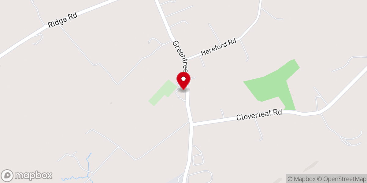 Map showing location of West Greentree Church