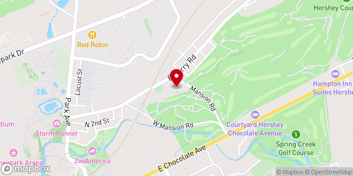 Map showing location of Derry Presbyterian Church