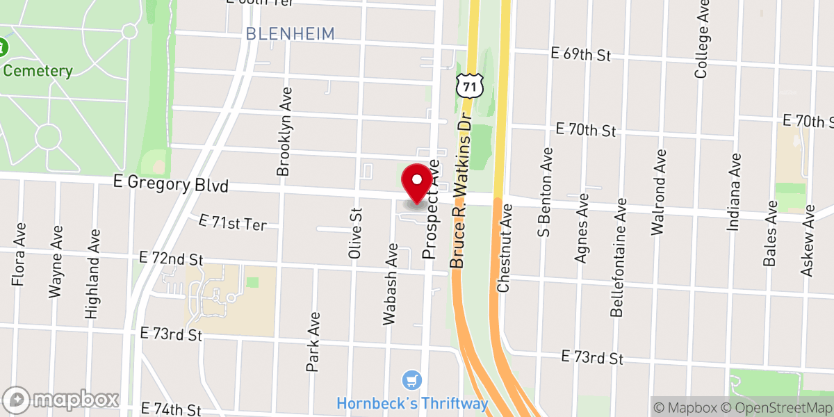 Map showing location of Fellowship Baptist Church