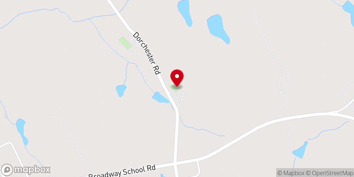 Map showing location of Dorchester Baptist Church
