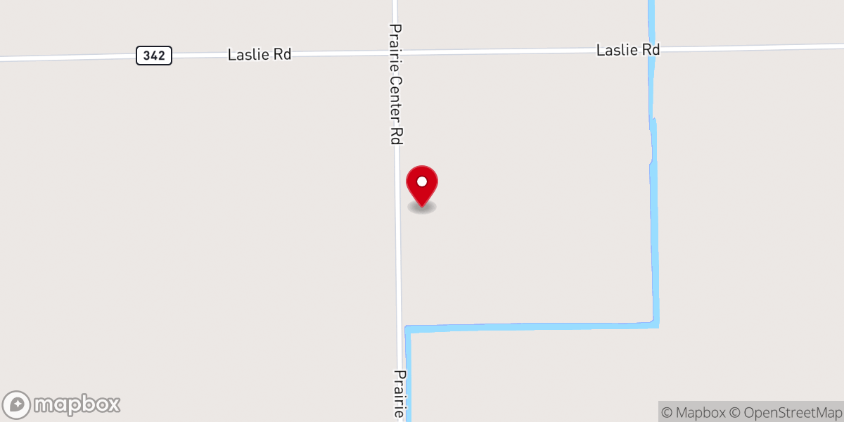 Map showing location of Prairie Center Mission