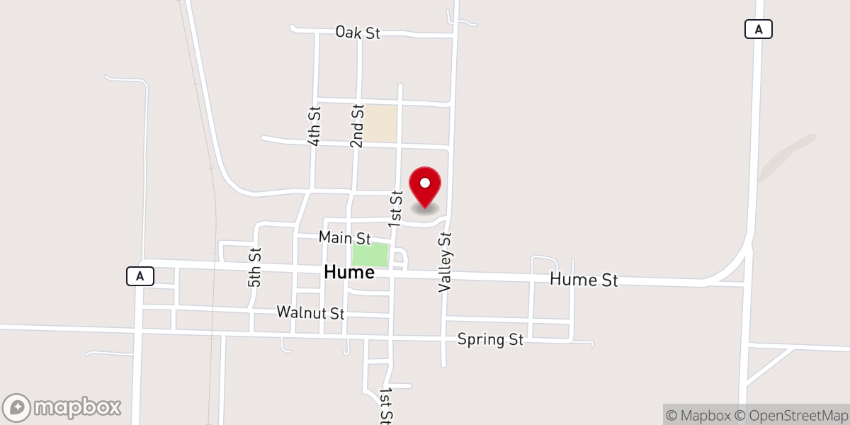 Map showing location of Hume Rodeo Arena